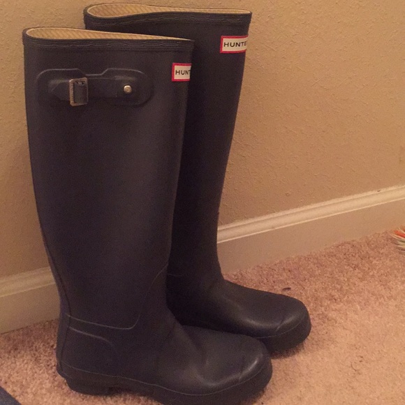 Hunter Shoes - Matte Navy Hunter Rainboots